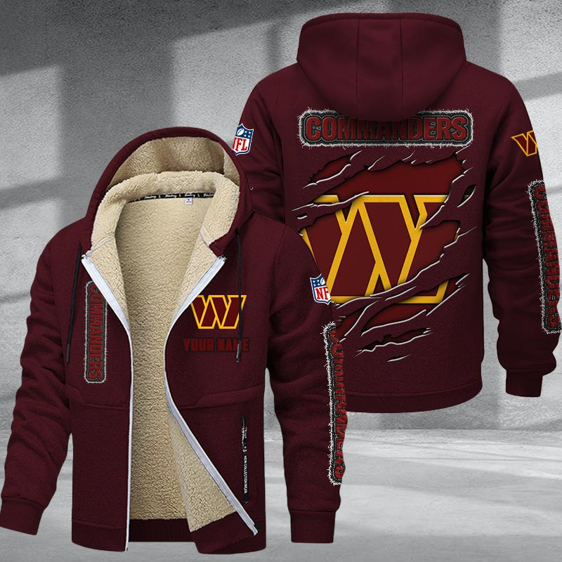 Washington Commanders DMTZ0385 Premium Sherpa-Lined Winter Hoodie – Personalized Edition