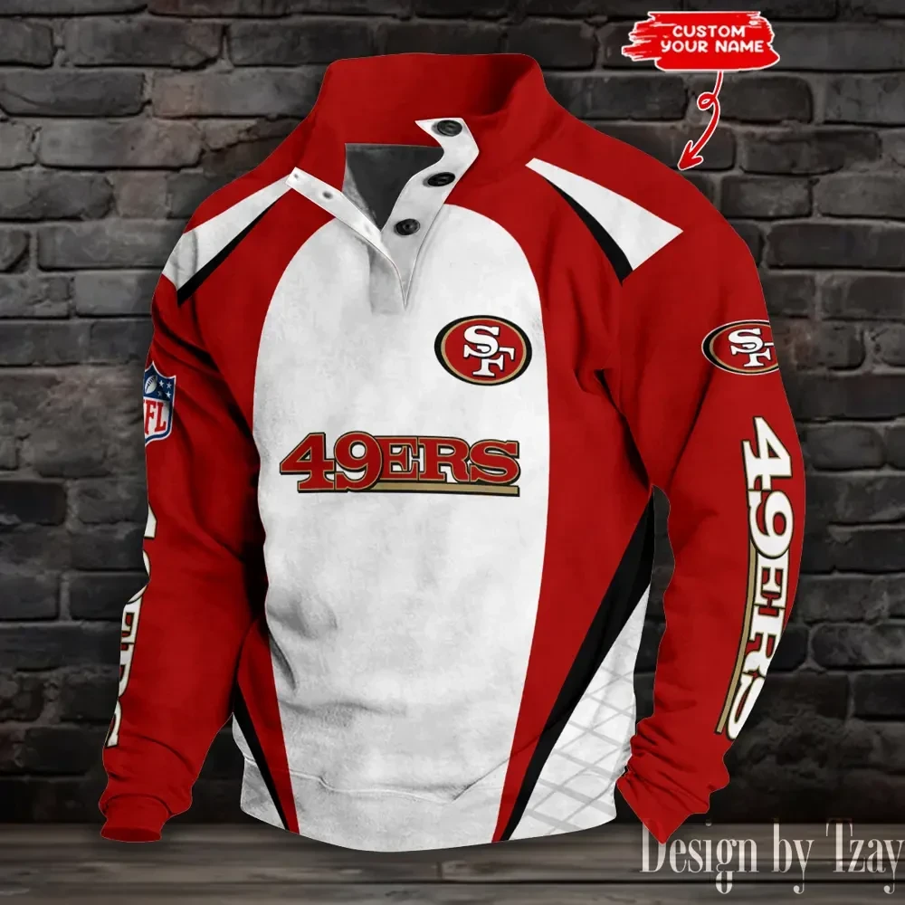 San Francisco 49ers Double Stand Collar Sport Hoodies S9DBSCH1274