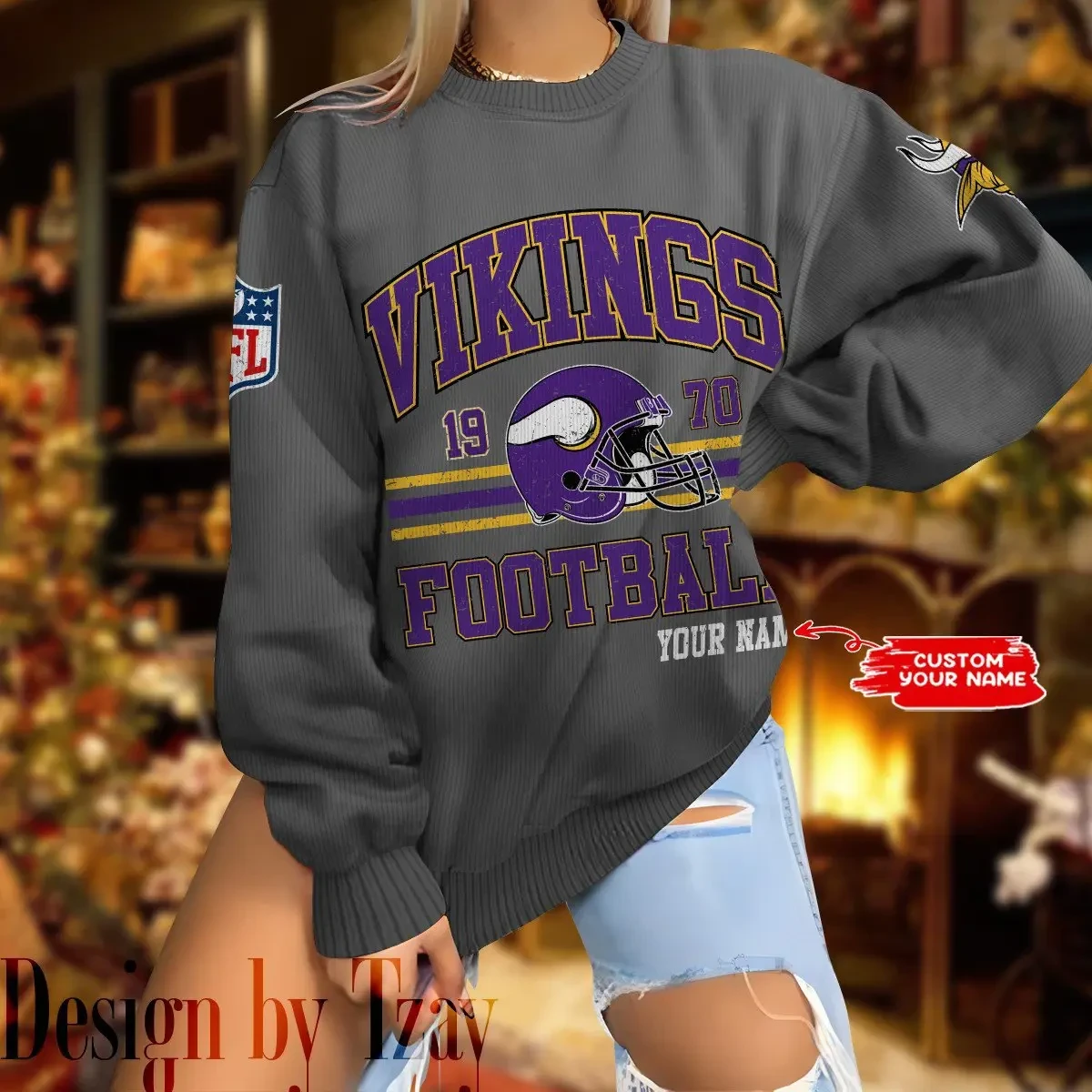 Minnesota Vikings Personalized Fashion Design New Woolen Sweater BGSWT300