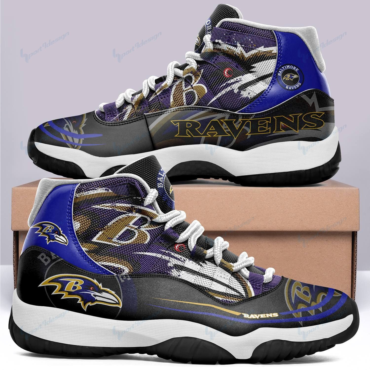NFL Baltimore Ravens Air Jordan 11 Shoes Nicegift A11K5G7