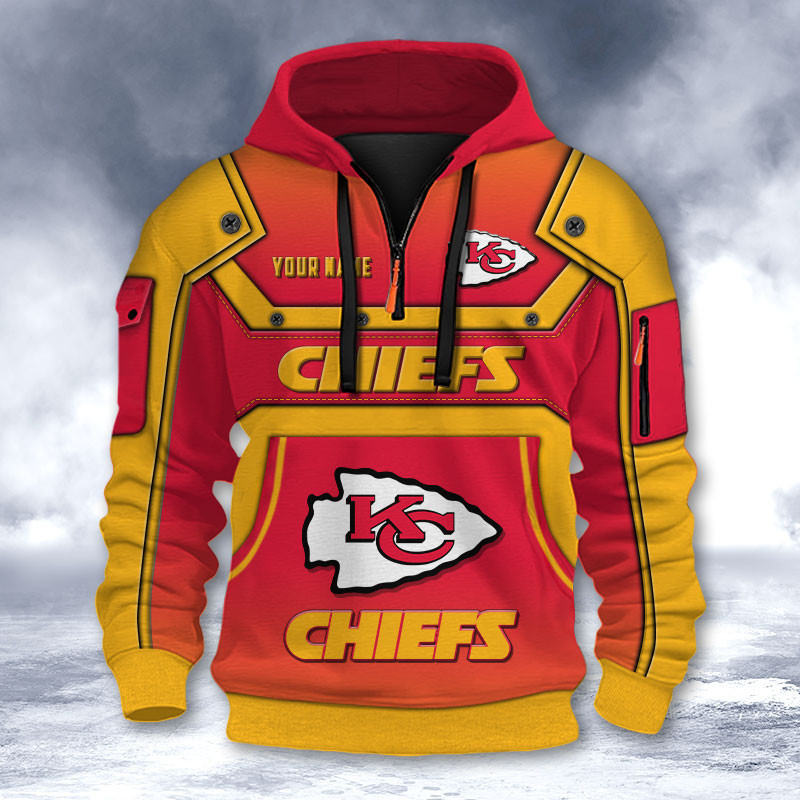 Kansas City Chiefs DMHT2561 3D Half-zip Hoodie