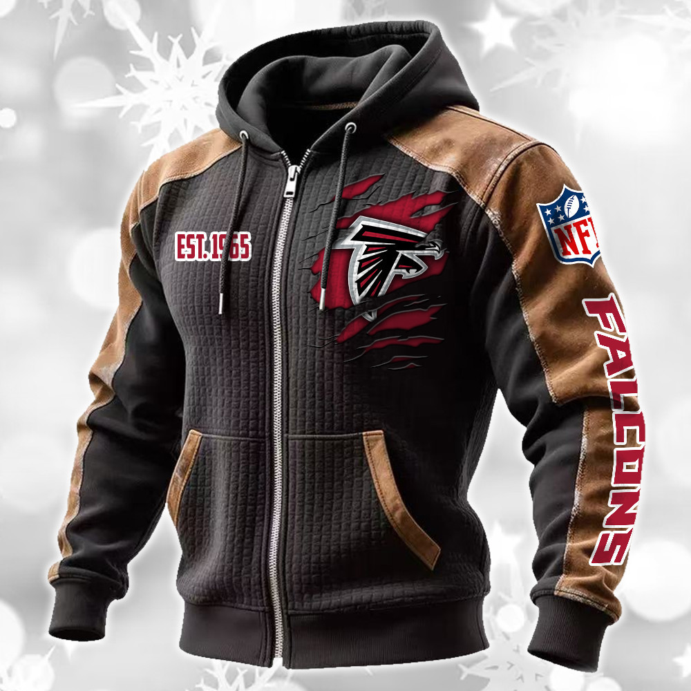 Atlanta Falcons Waffle Full-Zip Fleece Hoodie DMAG0002