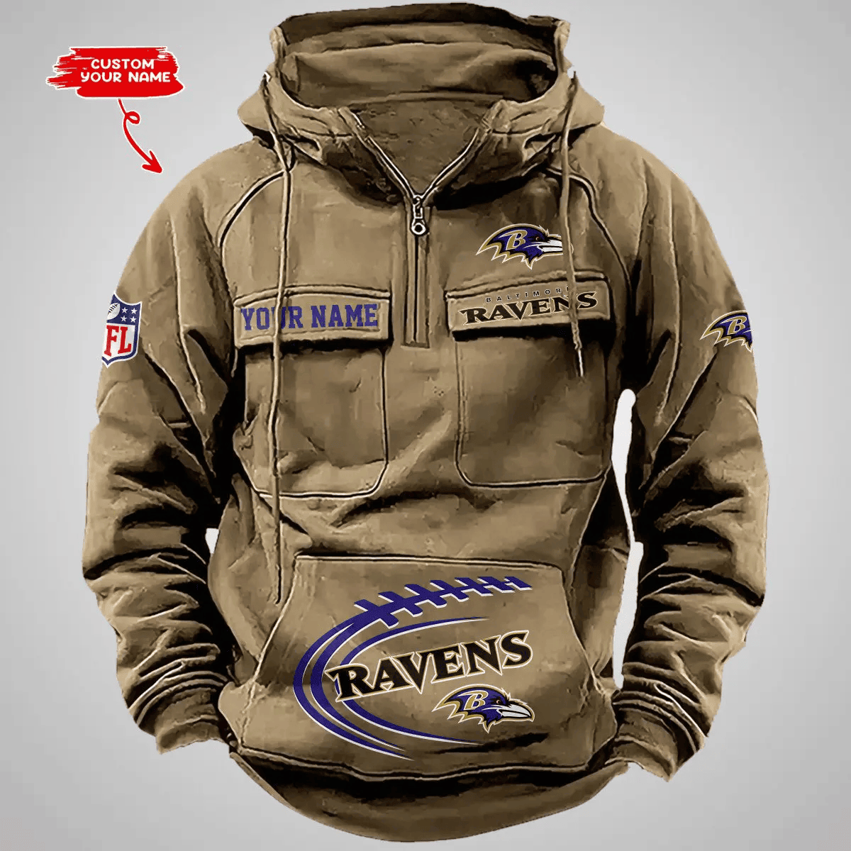 Baltimore Ravens Vintage Men Hoodie AZVMHD112