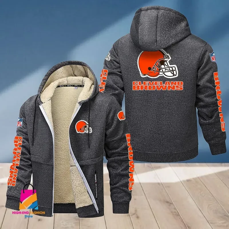 Cleveland Browns Multicolor Premium Thick Zip-Up Hoodie ANZTZH008