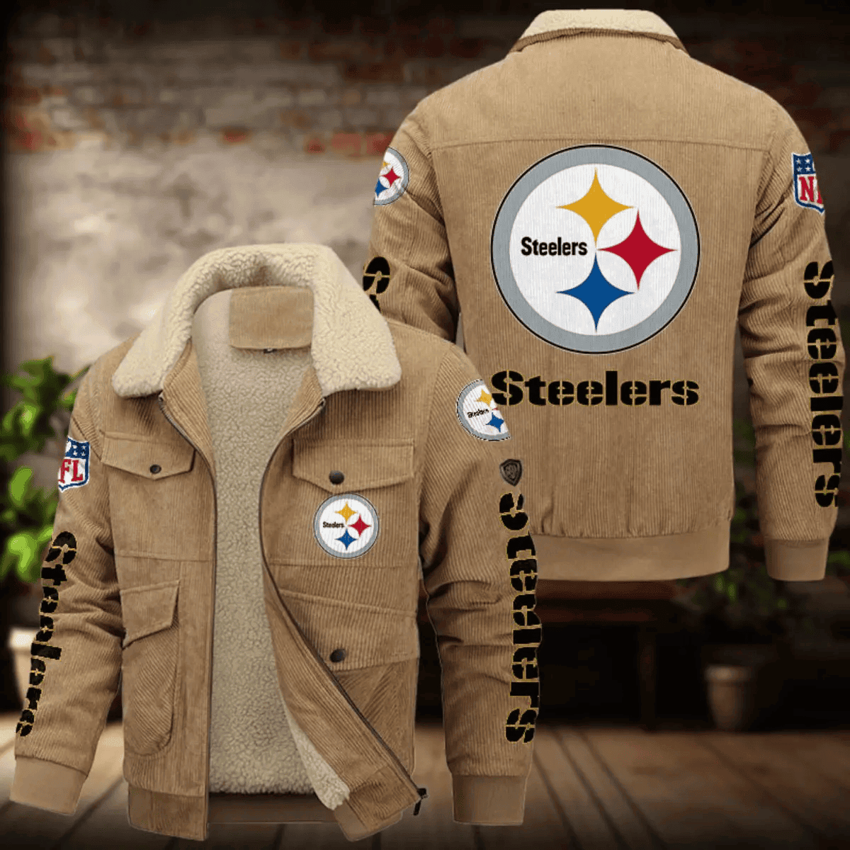 Pittsburgh Steelers Men's Thickened Corduroy Jacket ANZANZTCJ027 ( SIZE M - 8 XL )