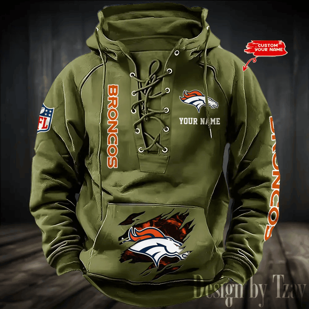 SPTS9HLUH106-Denver Broncos Men's Hooded Lace-up Hoodie