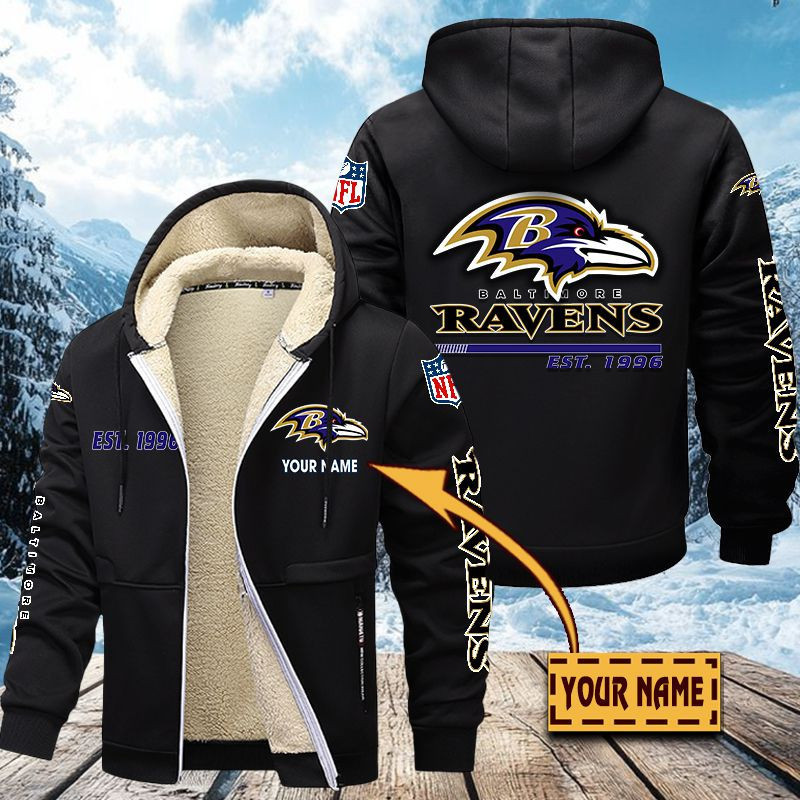 Baltimore Ravens Premium Sherpa-Lined Winter Hoodie – Personalized Edition VITZC073