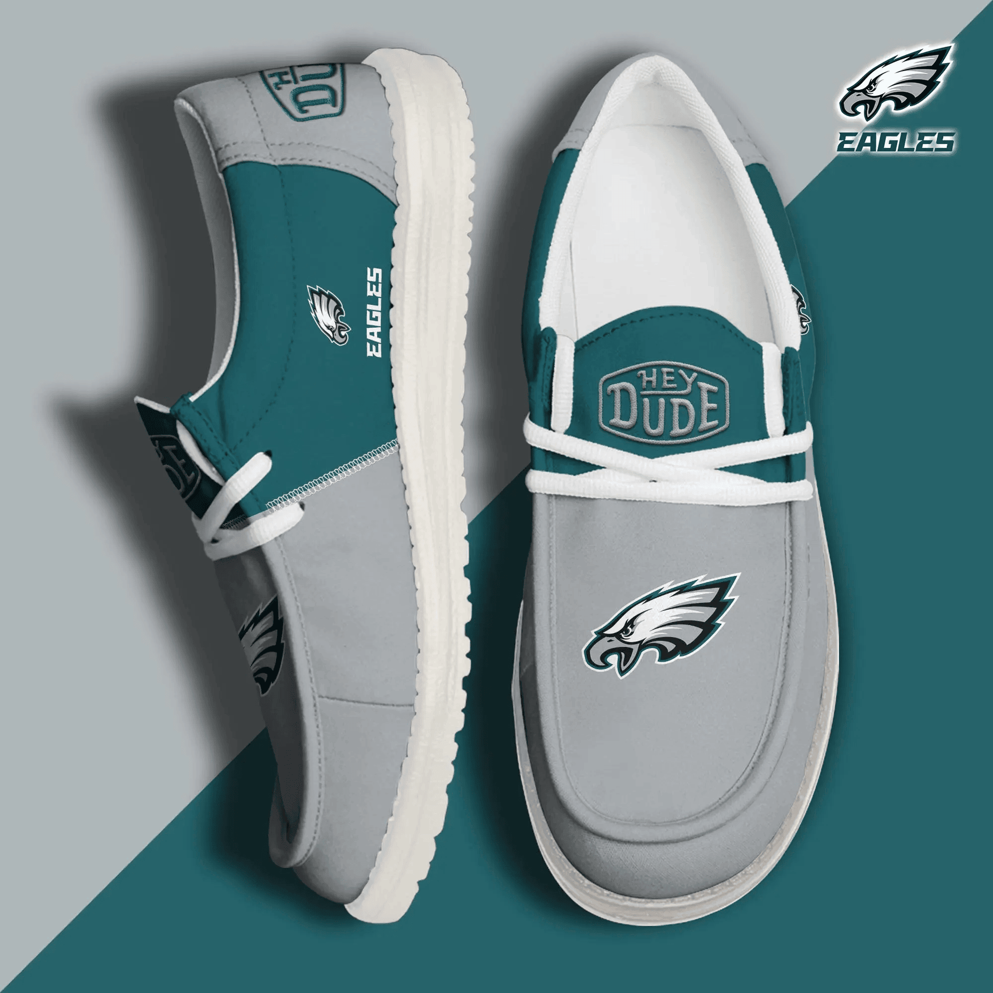 Philadelphia Eagles Moccasin Slippers - Hey Dude Shoes Style AZCHDUDE274