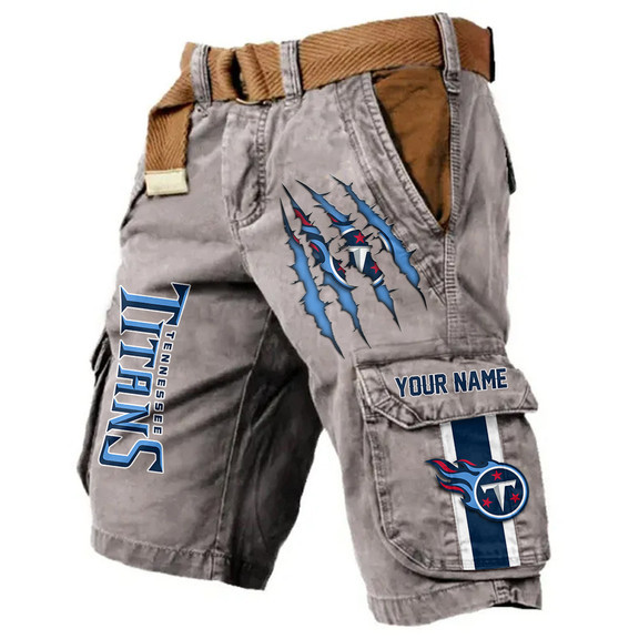 Tennessee Titans Pocket Print Cargo Shorts (Belt Not Included) S9MCS237