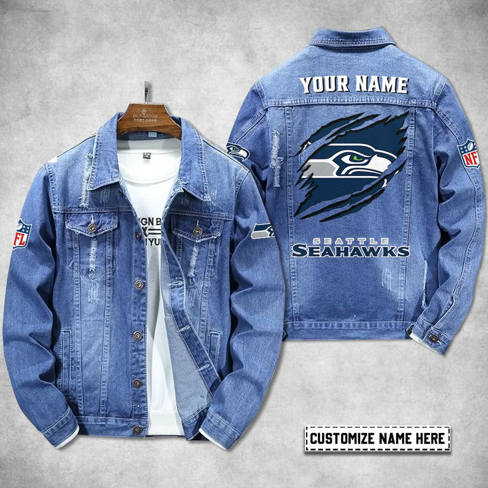 Seattle Seahawks Personalized Premium Denim Jacket S9DJ065