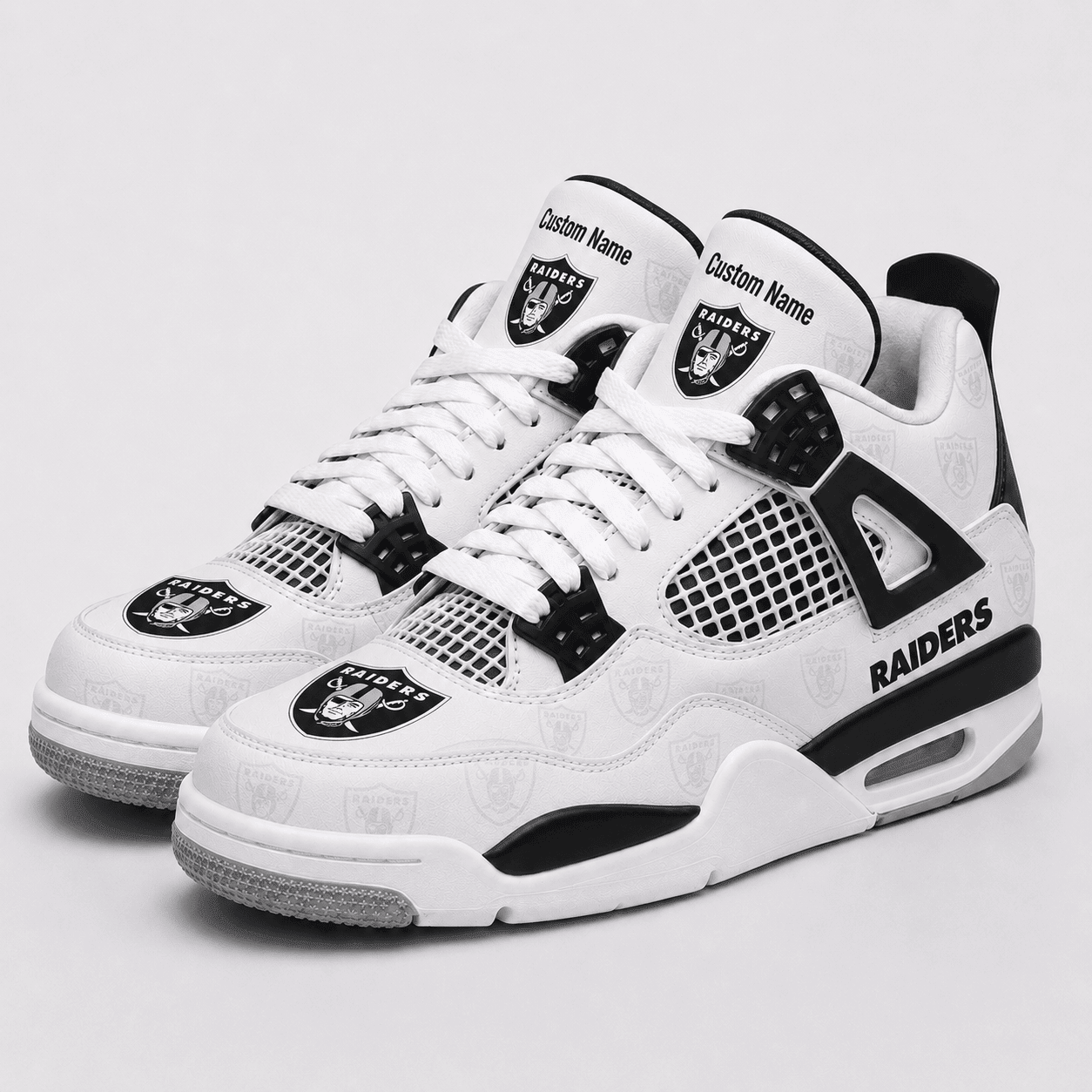 Raiders Personalized AJ4 Sneaker VA332
