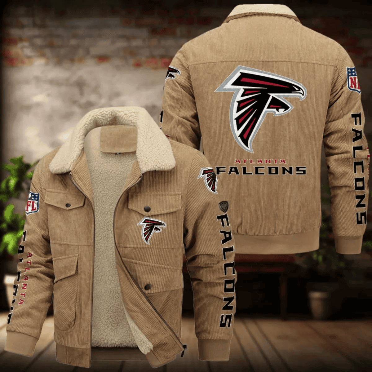 Atlanta Falcons Men's Thickened Corduroy Jacket ANZTCJ002