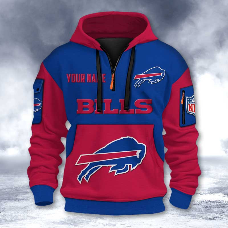 Buffalo Bills DMHT2721 3D Half-zip Hoodie