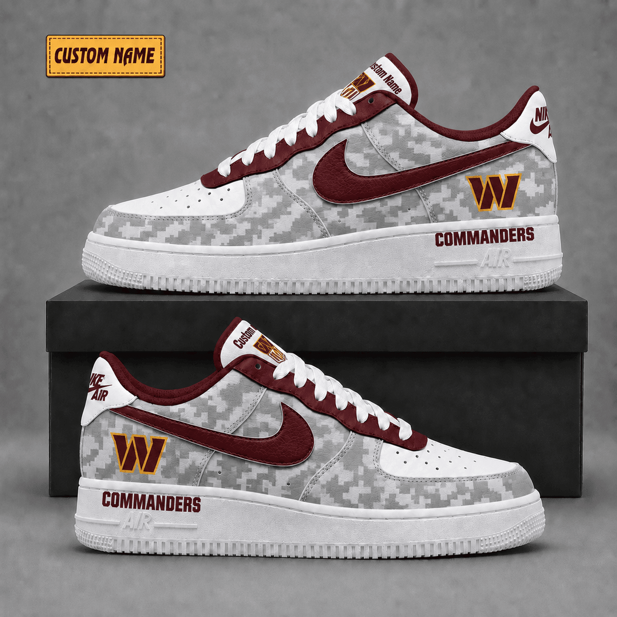 Washington Commanders | Premium NFL Fear The Team AF1 Sneakers - VA36240