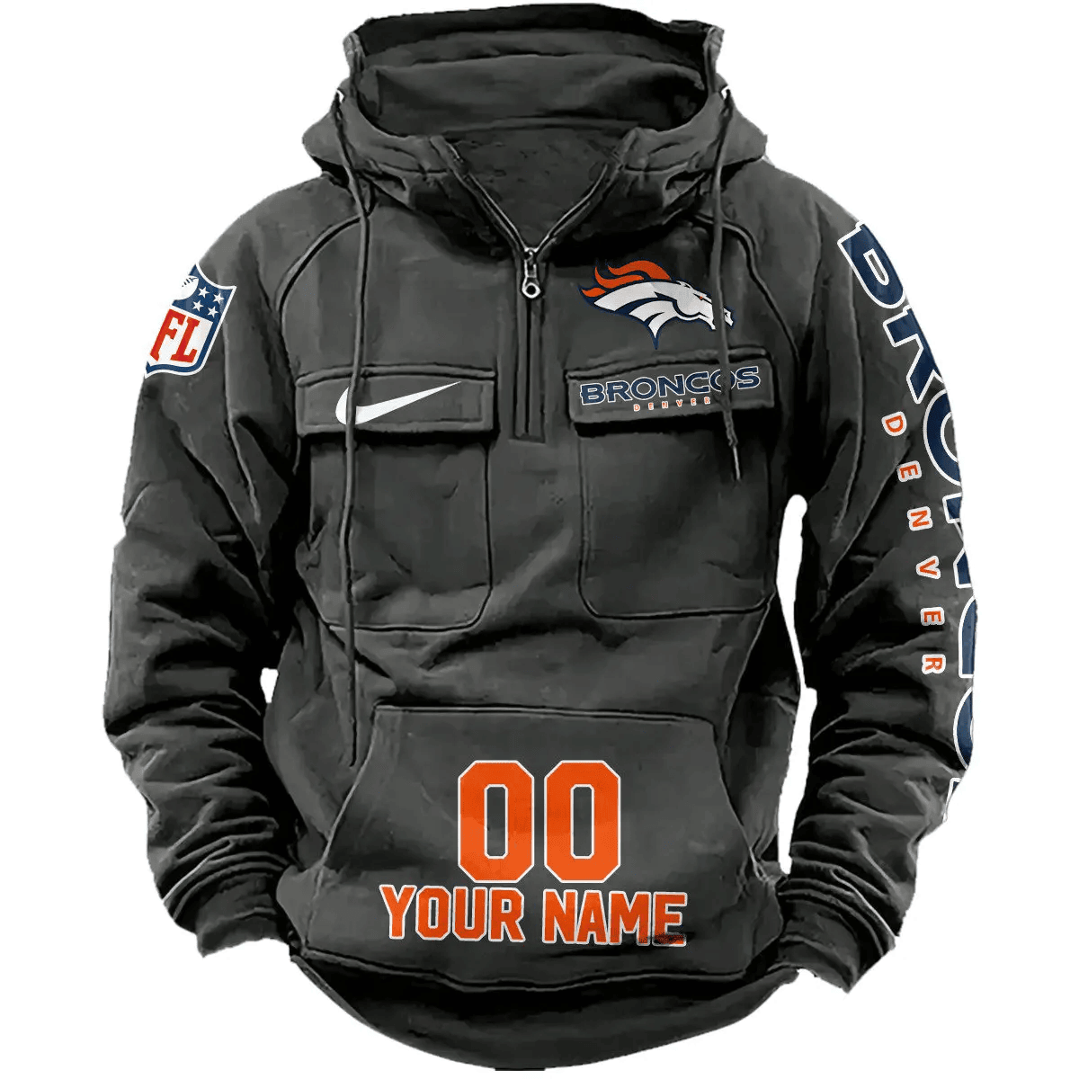 Denver Broncos Vintage Men Hoodie AZVMHD071