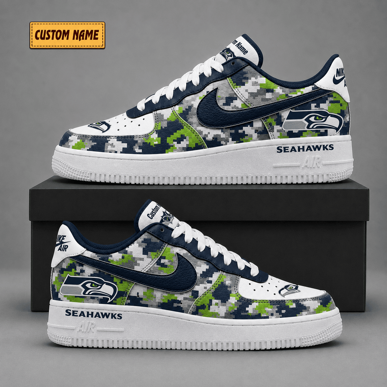 Seattle Seahawks | Premium NFL Fear The Team AF1 Sneakers - VA38841