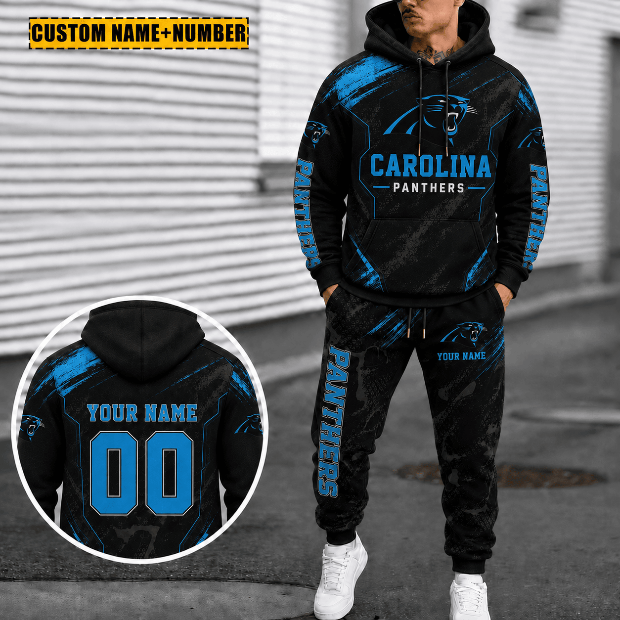 Carolina Panthers Personalized Combo Hoodie And Sweatpants Gift For Fan VA1080