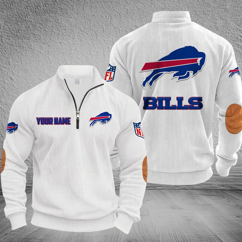 Buffalo Bills DMSH0272 Stand Collar Half-zip Sweatshirt Multicolor