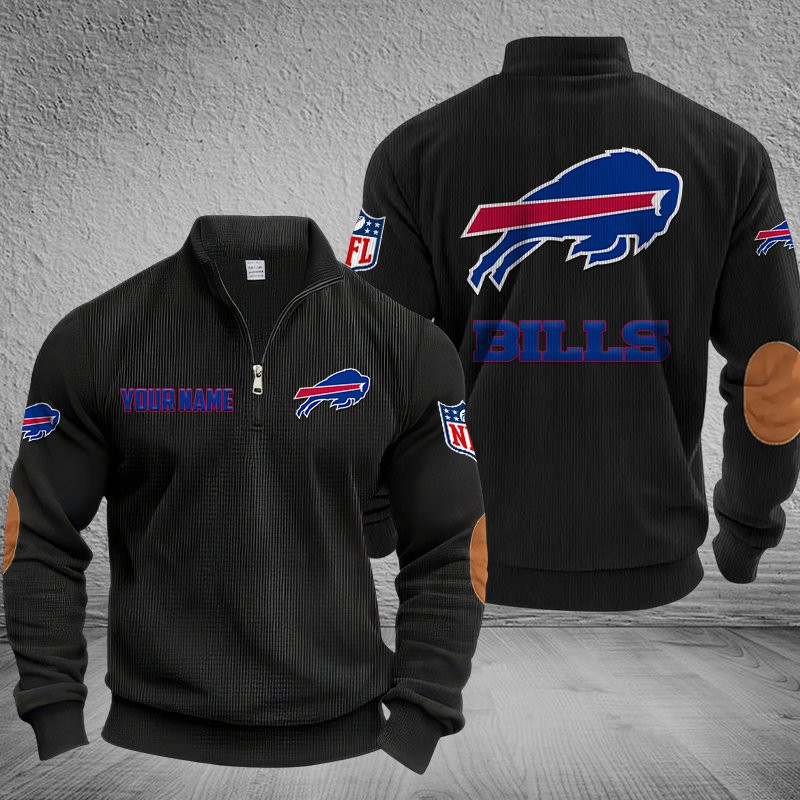 Buffalo Bills DMSH0272 Stand Collar Half-zip Sweatshirt Multicolor