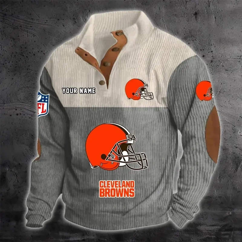 Cleveland Browns S9DBSCH1208 Color Block Stand Collar Sweatshirt