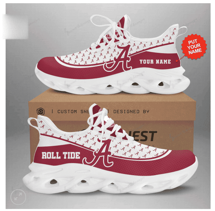 NCAAF Alabama Crimson Tide (Your Name) Max Soul Shoes Nicegift MSSD1P7