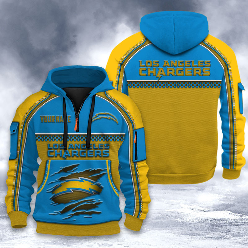 Los Angeles Chargers DMHT2530 3D Half-zip Hoodie