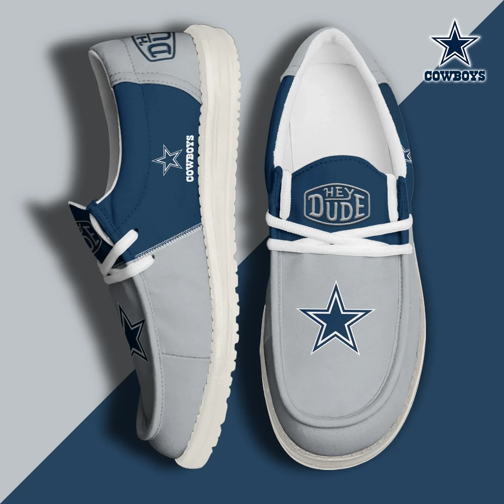 Dallas Cowboys Personalized Moccasin Slippers – Hey Dude Shoes Style AZCHDUDE257
