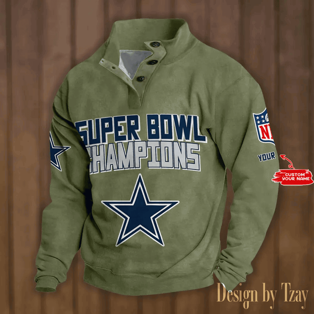 SPTS9DBSCH293-Dallas Cowboys Premium Stand-Collar Game-Day Pullover - Engineered Warmth & Personalized Names DV8
