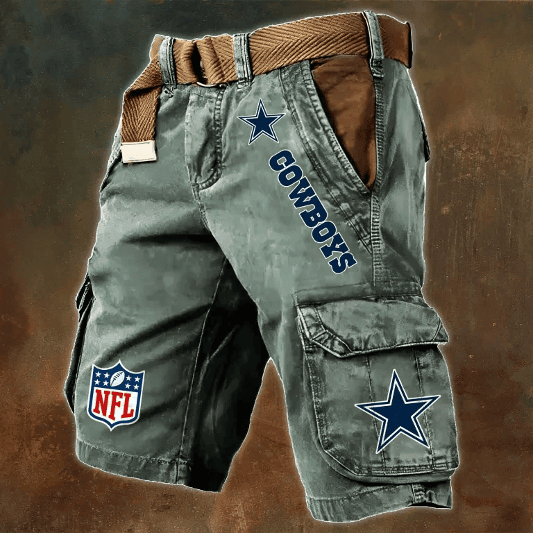 Dallas Cowboys Pocket Print Cargo Shorts (Belt Not Included) S9MCS064