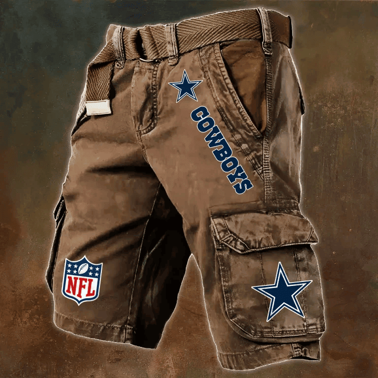 Dallas Cowboys Pocket Print Cargo Shorts (Belt Not Included) S9MCS064