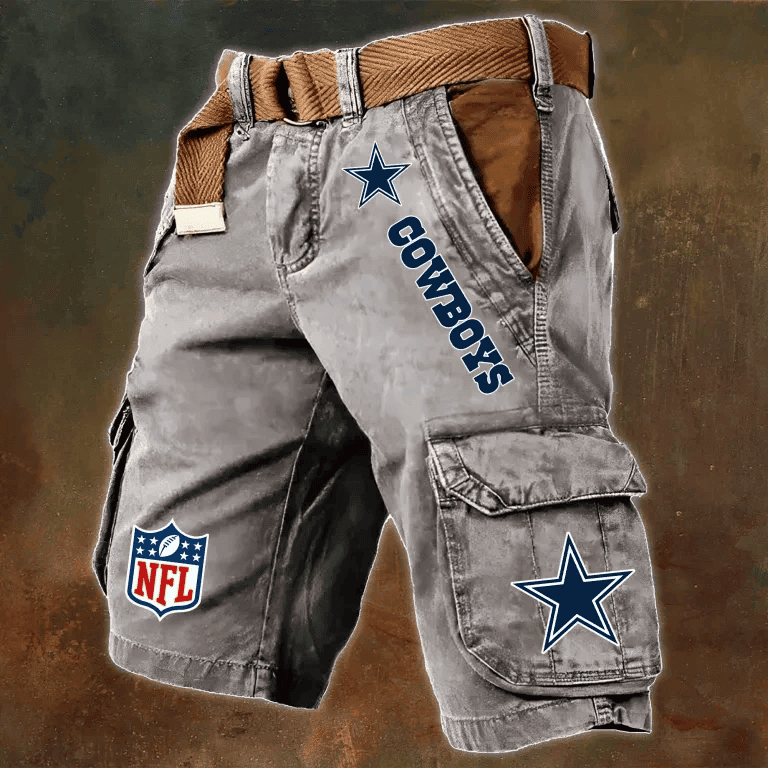 Dallas Cowboys Pocket Print Cargo Shorts (Belt Not Included) S9MCS064