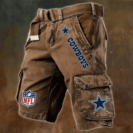 Dallas Cowboys Pocket Print Cargo Shorts (Belt Not Included) S9MCS064