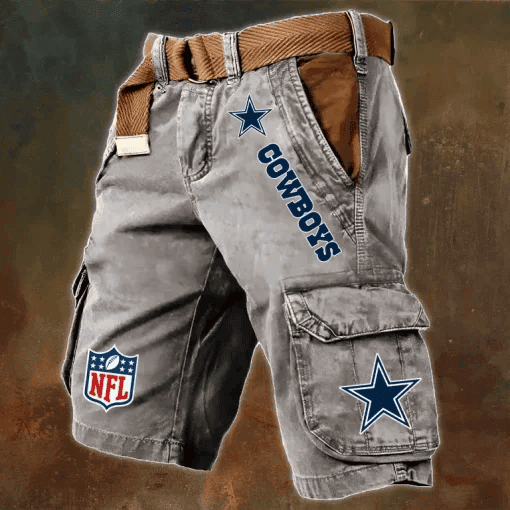 Dallas Cowboys Pocket Print Cargo Shorts (Belt Not Included) S9MCS064