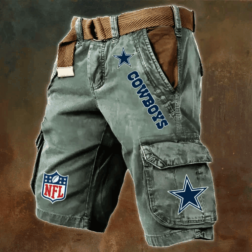 Dallas Cowboys Pocket Print Cargo Shorts (Belt Not Included) S9MCS064
