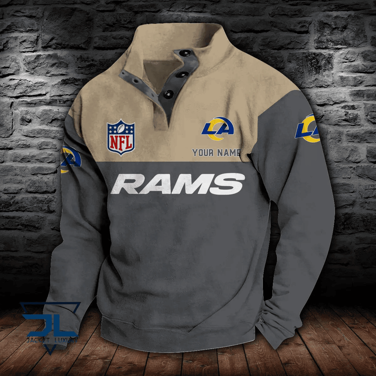 Los Angeles Rams Premium Stand-Collar Game-Day Pullover - Engineered Warmth & Personalized Name S9DBSCH019