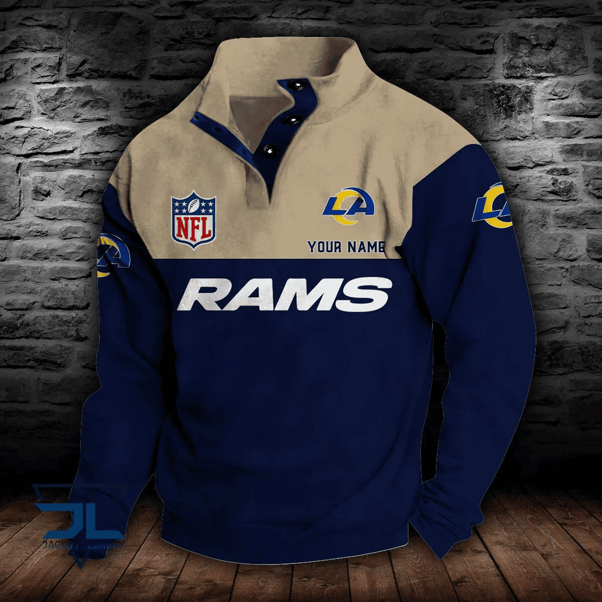 Los Angeles Rams Premium Stand-Collar Game-Day Pullover - Engineered Warmth & Personalized Name S9DBSCH019