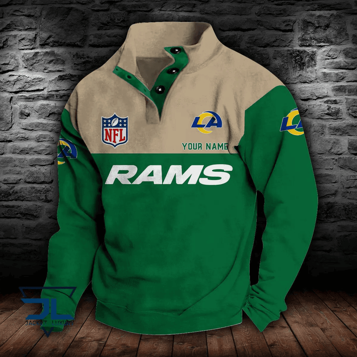 Los Angeles Rams Premium Stand-Collar Game-Day Pullover - Engineered Warmth & Personalized Name S9DBSCH019