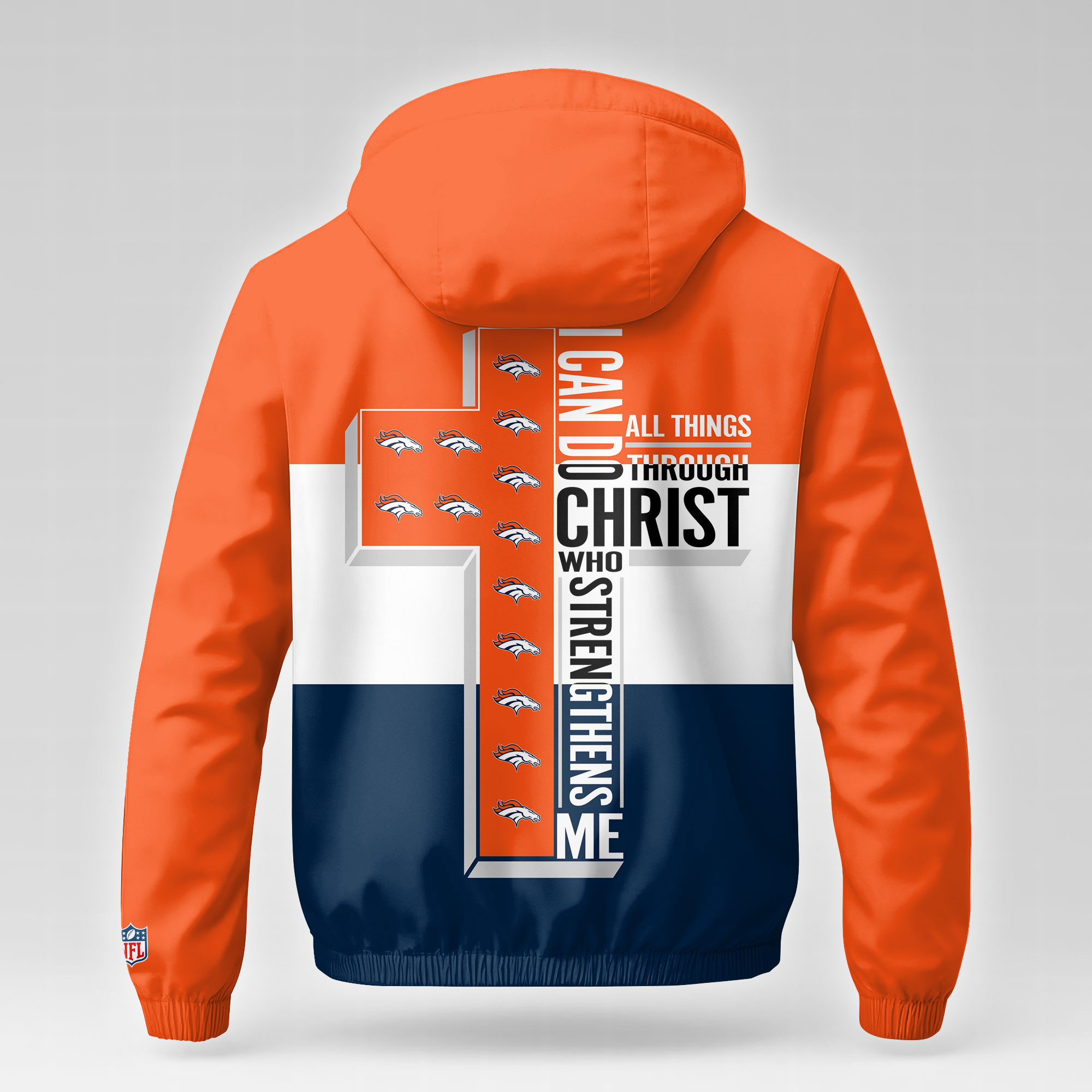 Denver Broncos | Premium NFL Strength Through Christ Windbreaker Jacket NTH1
