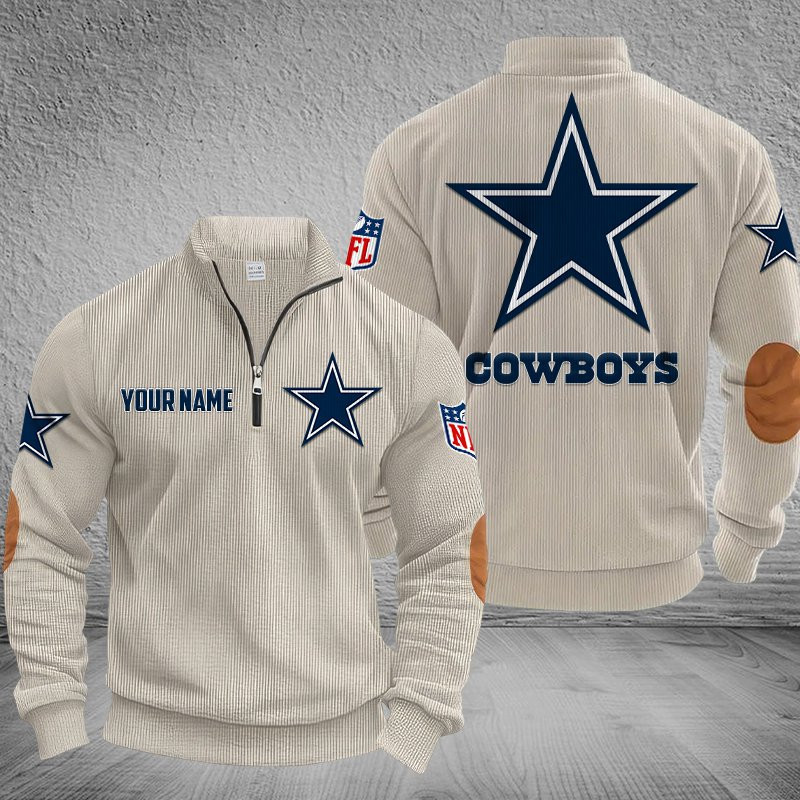Dallas Cowboys DMSH0277 Stand Collar Half-zip Sweatshirt Multicolor