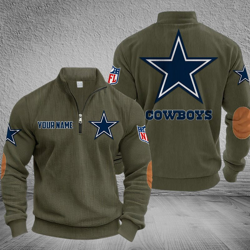 Dallas Cowboys DMSH0277 Stand Collar Half-zip Sweatshirt Multicolor