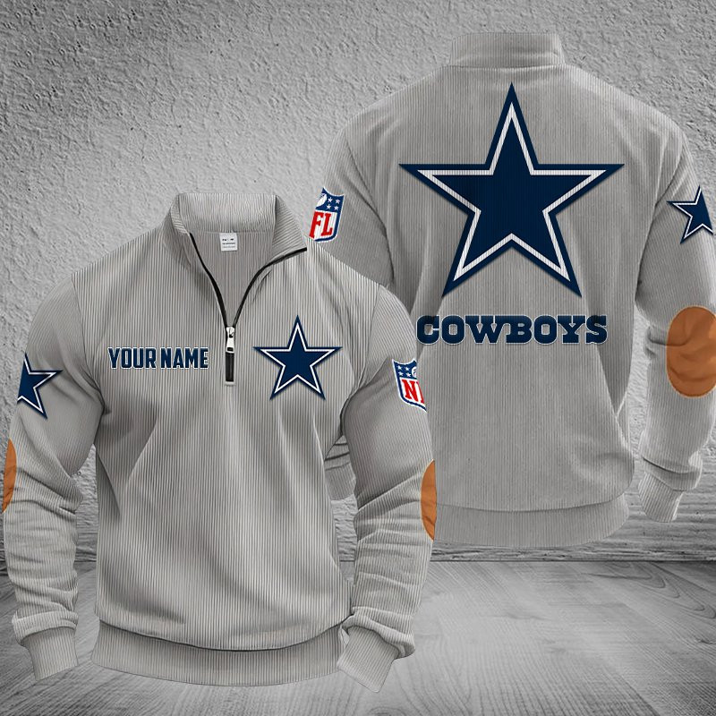 Dallas Cowboys DMSH0277 Stand Collar Half-zip Sweatshirt Multicolor