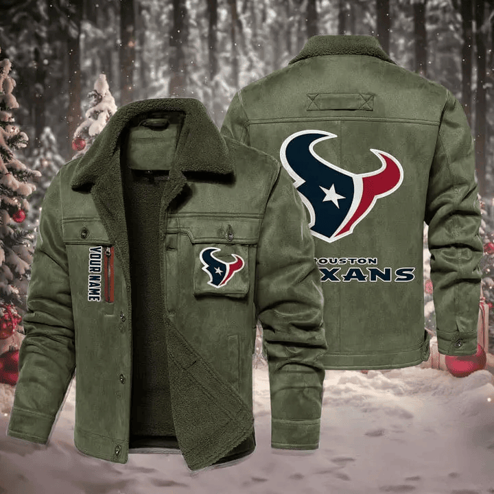 Houston Texans Fur Collar Winter Casual Jacket SPTFCWCJ012