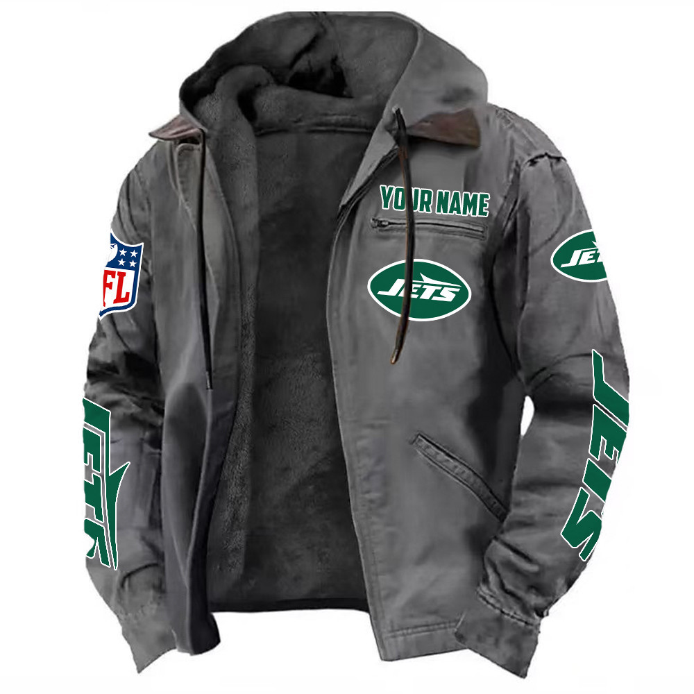 New York Jets DMJK0025 Hooded Cardigan Jacket
