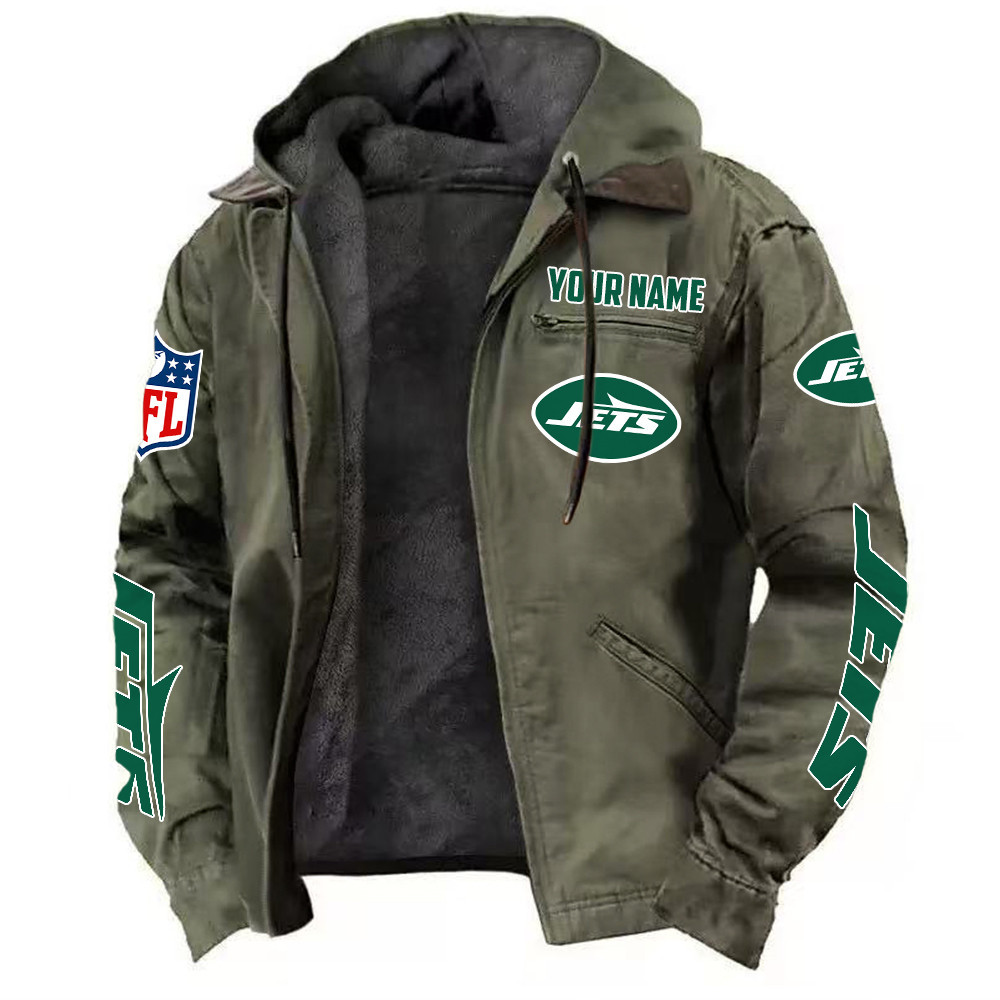New York Jets DMJK0025 Hooded Cardigan Jacket