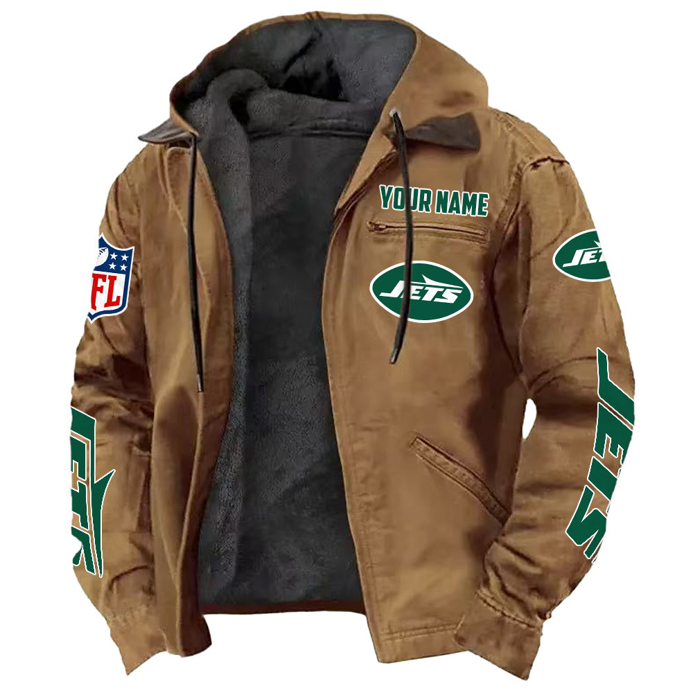 New York Jets DMJK0025 Hooded Cardigan Jacket