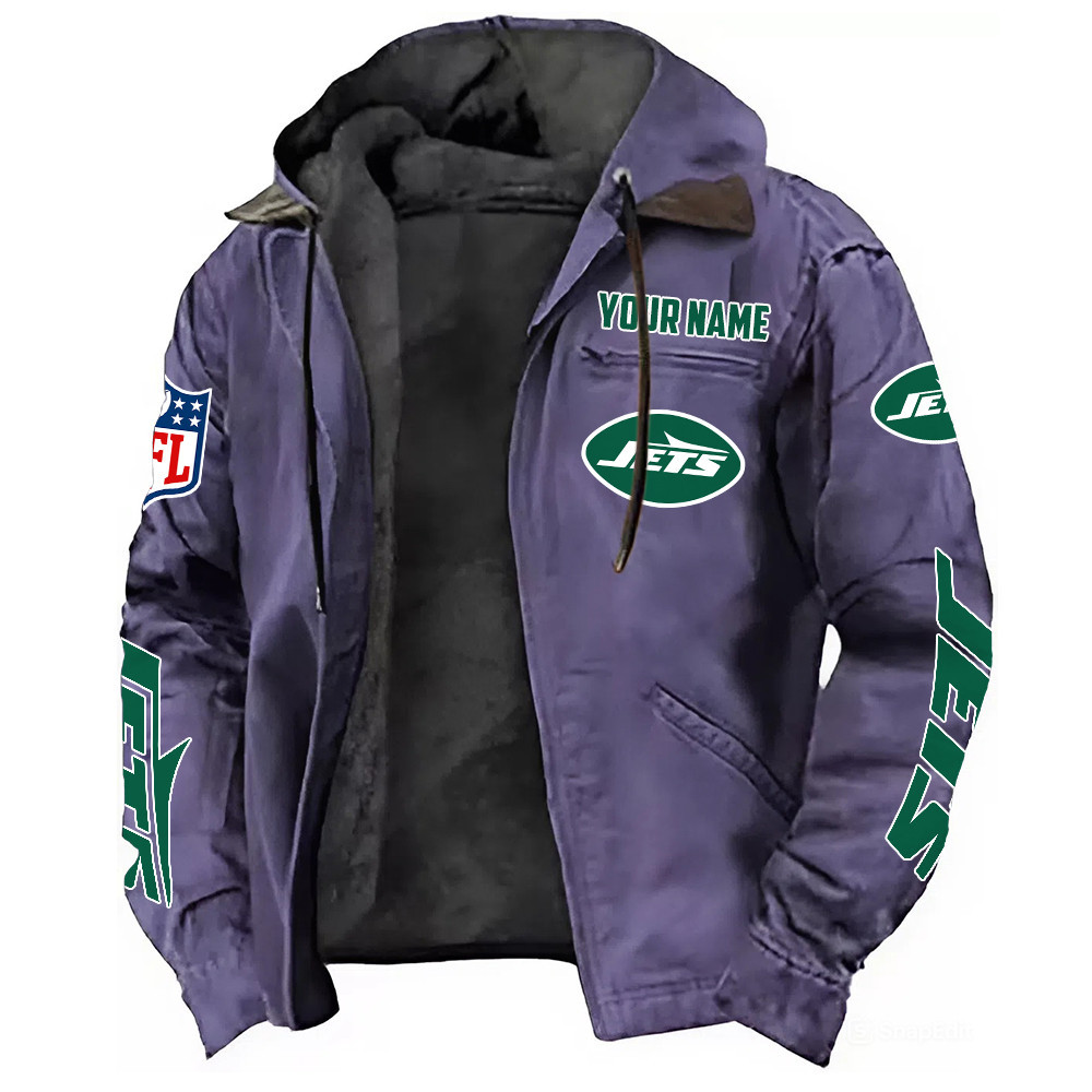 New York Jets DMJK0025 Hooded Cardigan Jacket