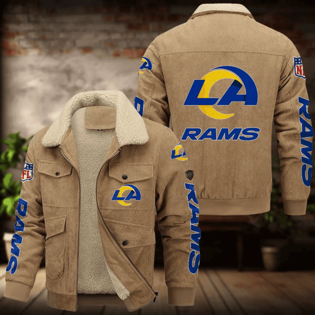 Los Angeles Rams Men's Thickened Corduroy Jacket ANZANZTCJ019