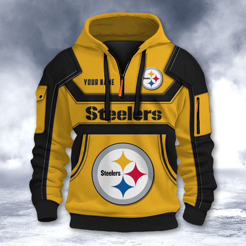 Pittsburgh Steelers DMHT2646 3D Half-zip Hoodie