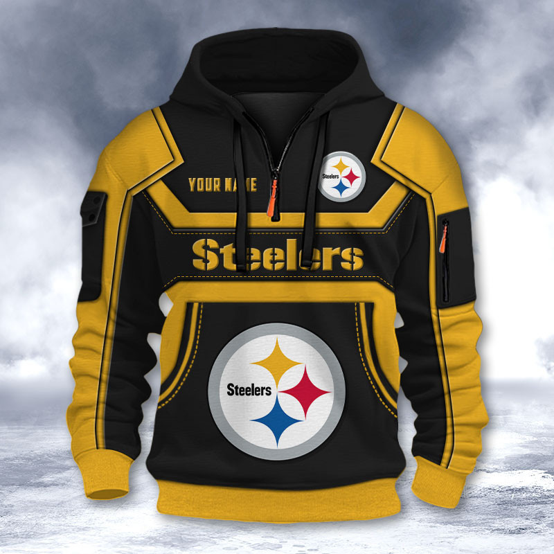 Pittsburgh Steelers DMHT2646 3D Half-zip Hoodie