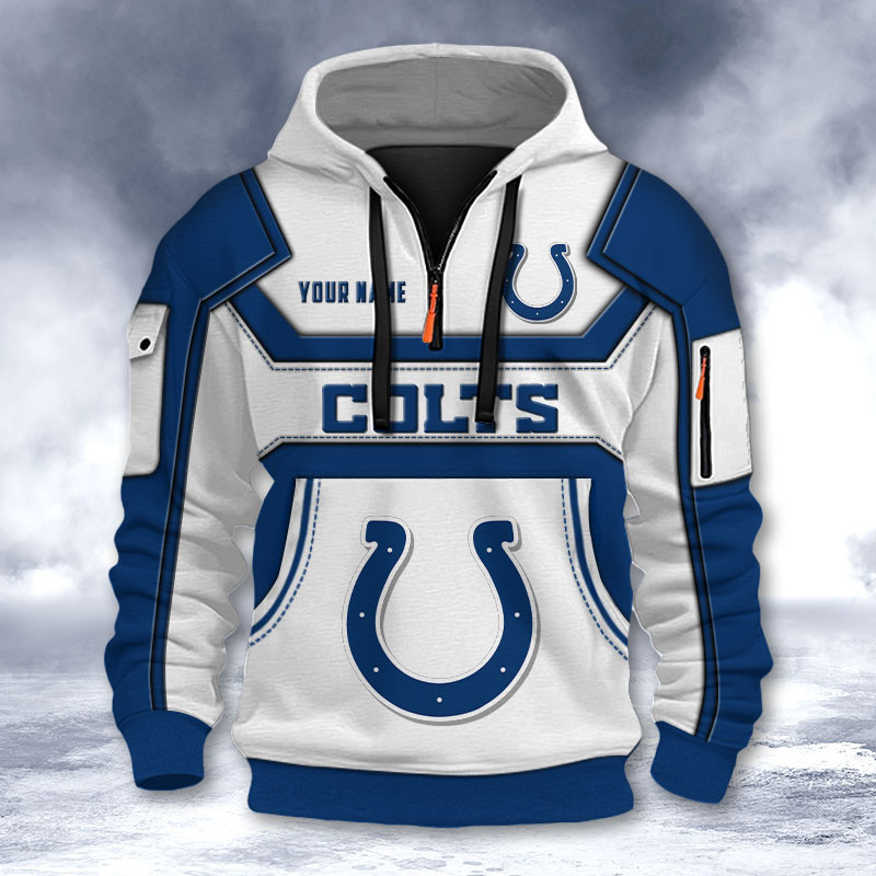 Indianapolis Colts DMHT2633 3D Half-zip Hoodie
